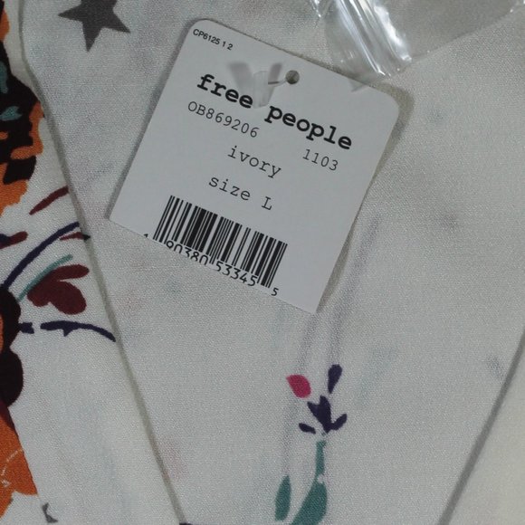 NWT Free People Ivory Floral Mini Dress - Picture 2 of 8